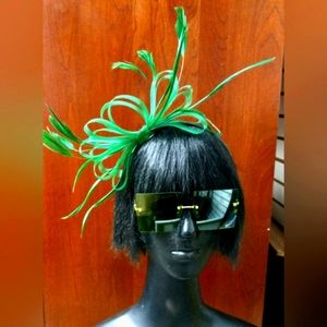 Flowered Bandu Headset 💚Ribbon/Frather